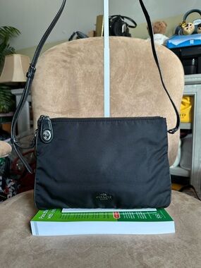 Coach Black Nylon Messenger Crossbody Bag Style F57899 Good Condition